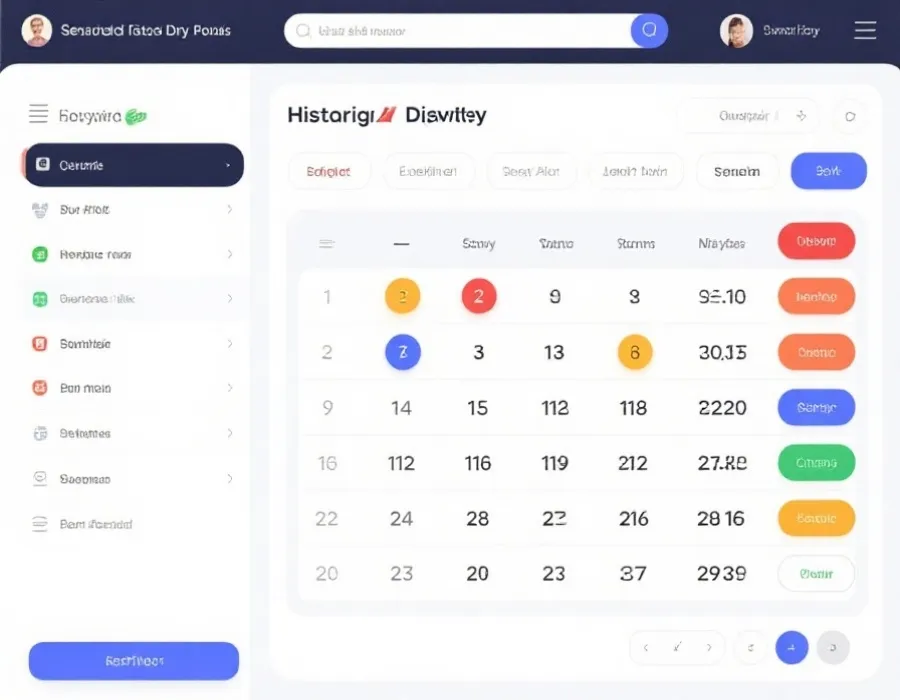 历史开奖数据按日期和号码筛选示意图